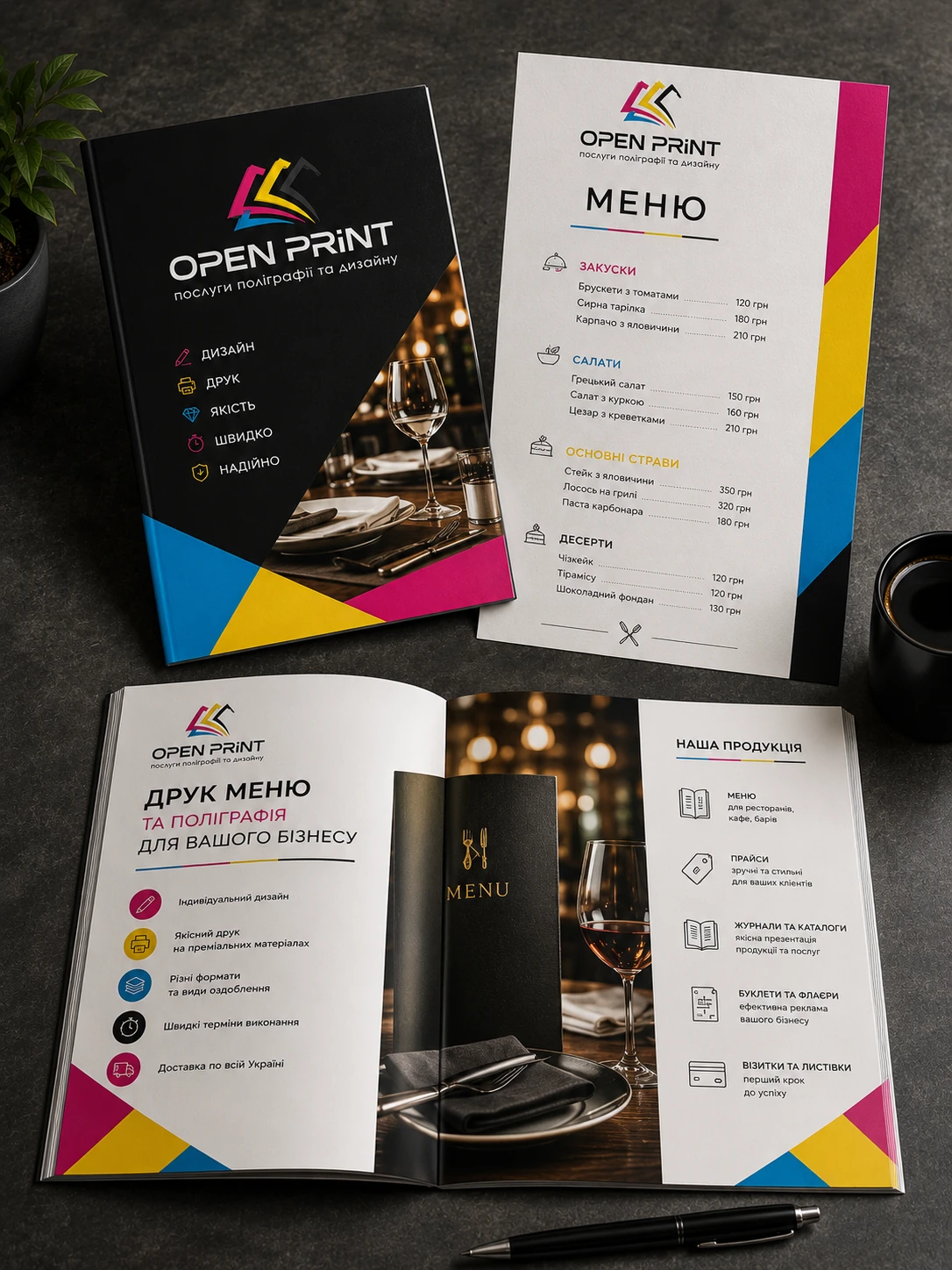 Журнали, меню та каталоги OPEN PRINT у Львові